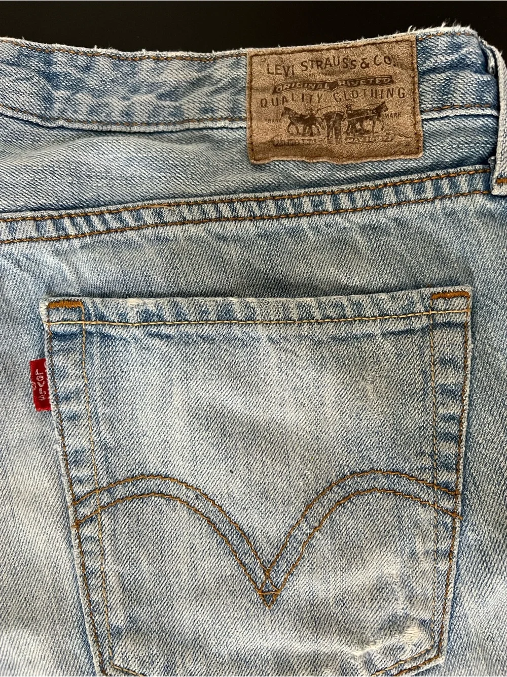 Levi's Light Blue Washed Denim Shorts